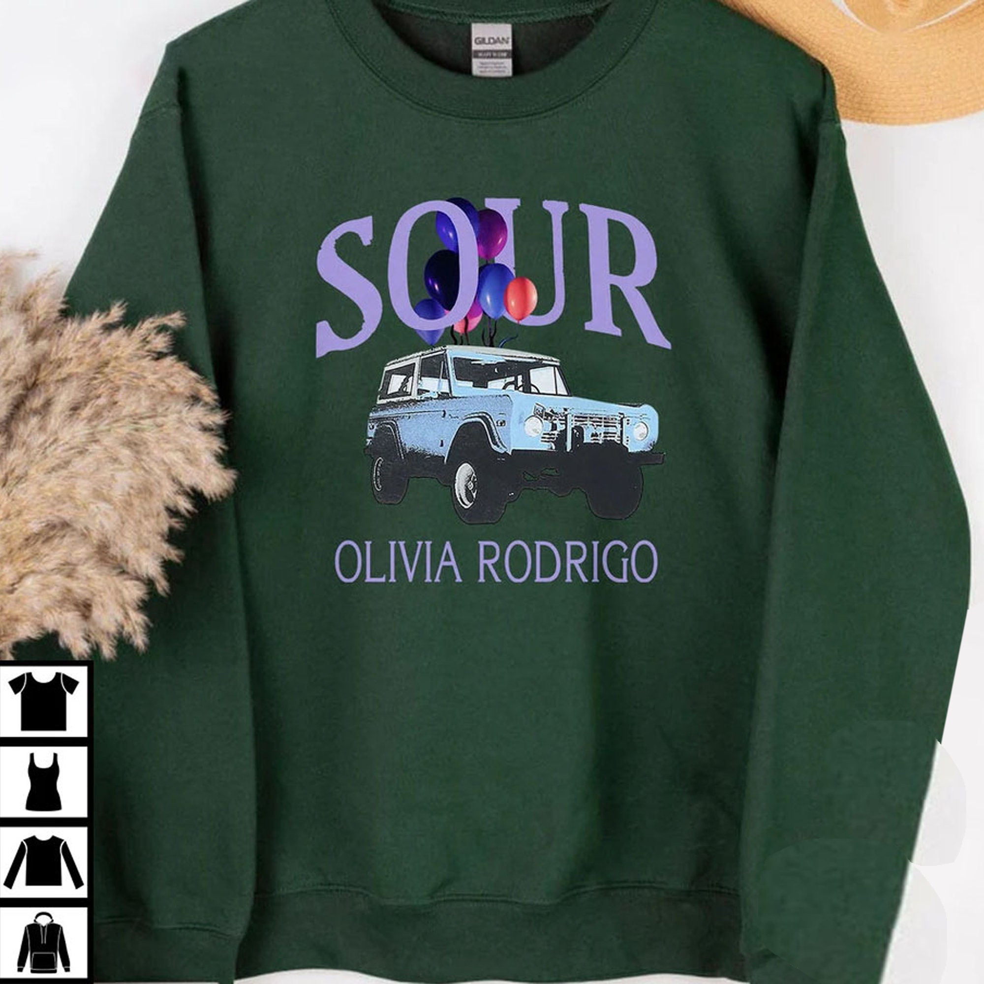 Sour Olivia Rodrigo Car Graphic Unisex Sweatshirt Sour Olivia Rodrigo Car Graphic Unisex Sweatshirt