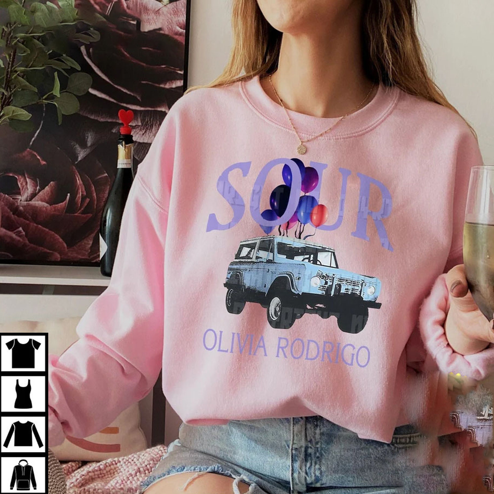 Sour Olivia Rodrigo Car Graphic Unisex Sweatshirt Sour Olivia Rodrigo Car Graphic Unisex Sweatshirt