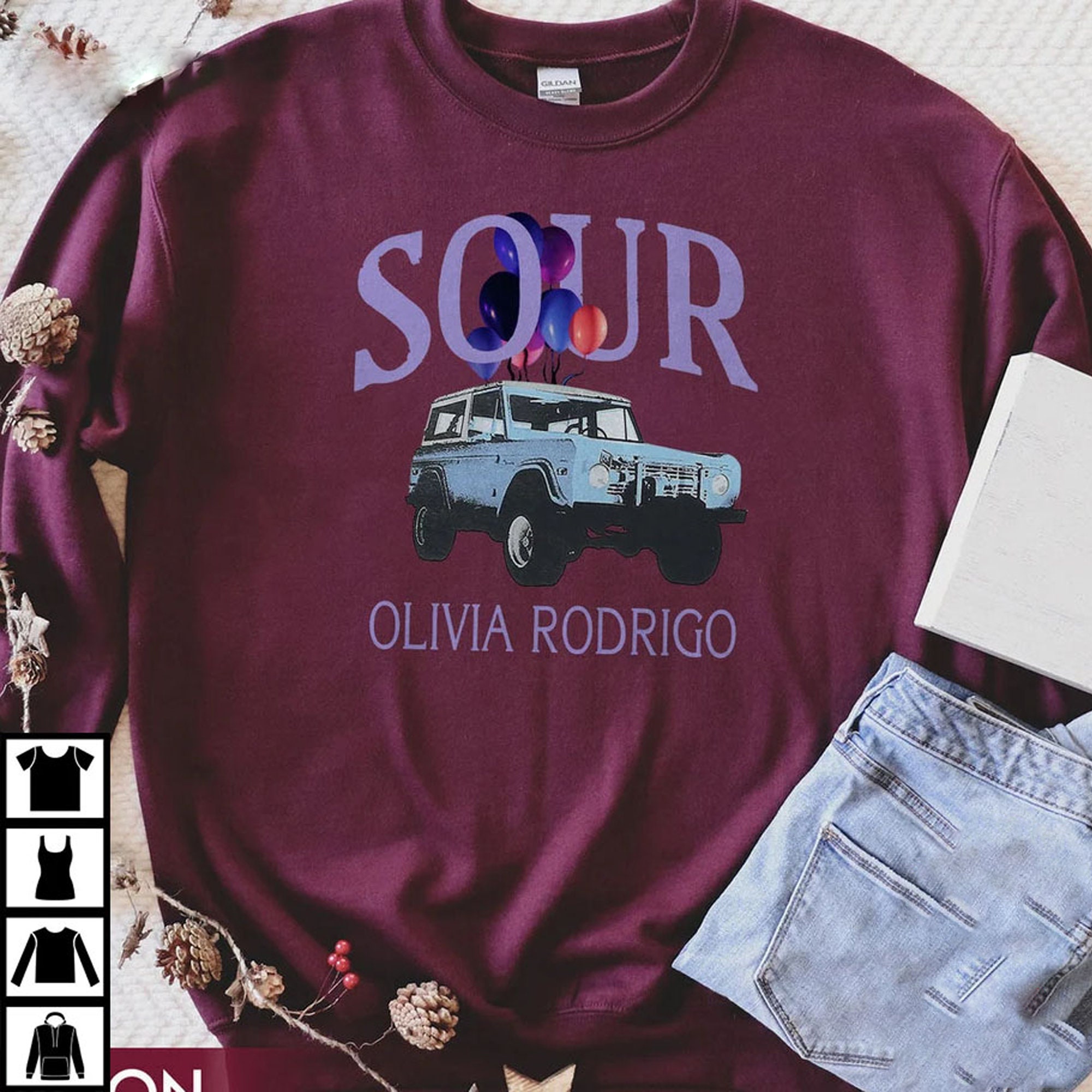 Sour Olivia Rodrigo Car Graphic Unisex Sweatshirt Sour Olivia Rodrigo Car Graphic Unisex Sweatshirt