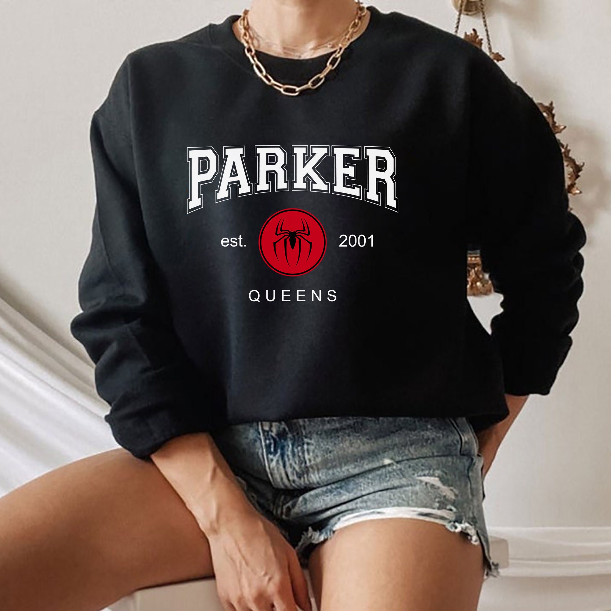Spider-Man Parker Est 2001 Qeen Classic Design Unisex Sweatshirt Spider-Man Parker Est 2001 Qeen Classic Design Unisex Sweatshirt