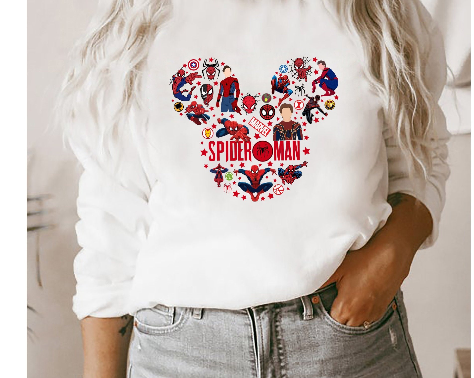 Spiderman Peter Parker Mickey Marvel Unisex Sweatshirt Spiderman Peter Parker Mickey Marvel Unisex Sweatshirt
