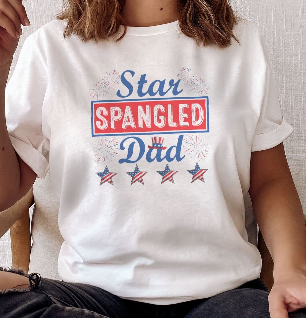 Star Spangled Dad Personalized Fireworks Fourth Of July 4th Independence Day Unisex T-Shirt Star Spangled Dad Personalized Fireworks Fourth Of July 4th Independence Day Unisex T-Shirt