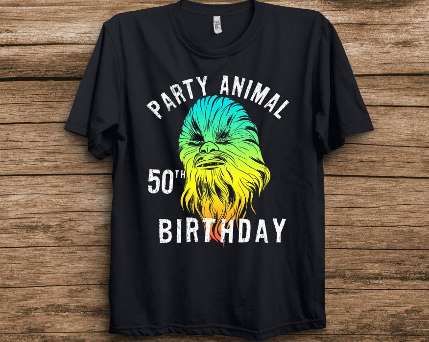 Star Wars Chewie Party Animal Birthday Color Portrait Unisex T-Shirt Star Wars Chewie Party Animal Birthday Color Portrait Unisex T-Shirt