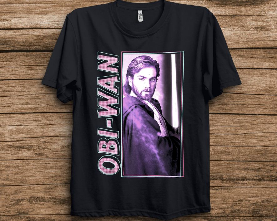 Star Wars Obi-Wan Kenobi Purple Hue Portrait T-Shirt Star Wars Obi-Wan Kenobi Purple Hue Portrait T-Shirt