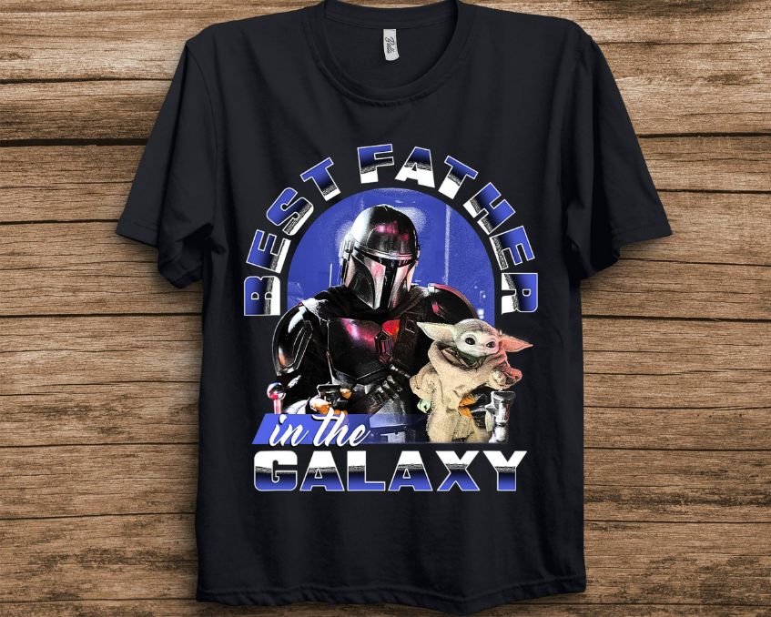 Star Wars The Mandalorian Grogu Fathers Day Portrait T-Shirt Star Wars The Mandalorian Grogu Fathers Day Portrait T-Shirt