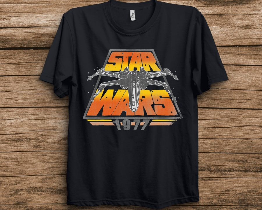 Star Wars X-Wing 1977 Vintage Retro Graphic T-Shirt Star Wars X-Wing 1977 Vintage Retro Graphic T-Shirt