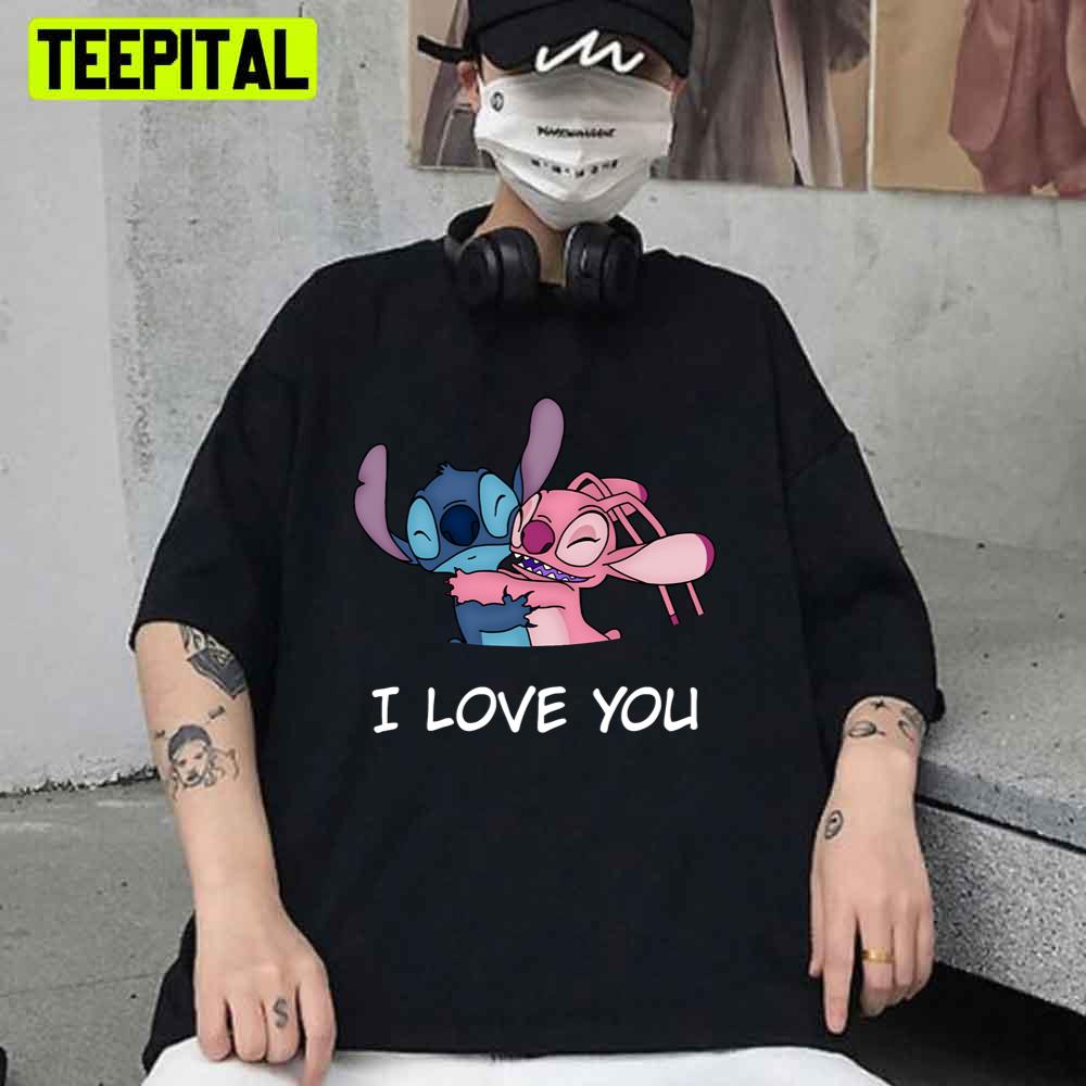 Stitch And Angel I Love You Unisex T-Shirt Stitch And Angel I Love You Unisex T-Shirt