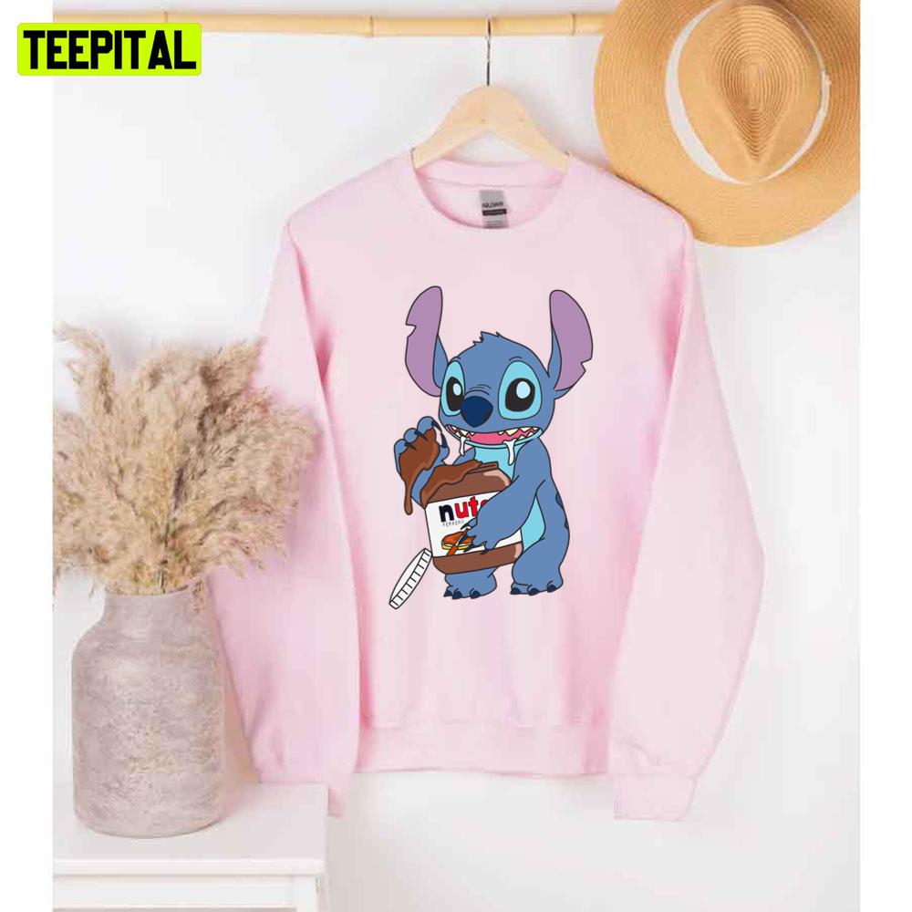 Stitch Discreetly Eating Nutella Unisex Sweatshirt Stitch Discreetly Eating Nutella Unisex Sweatshirt