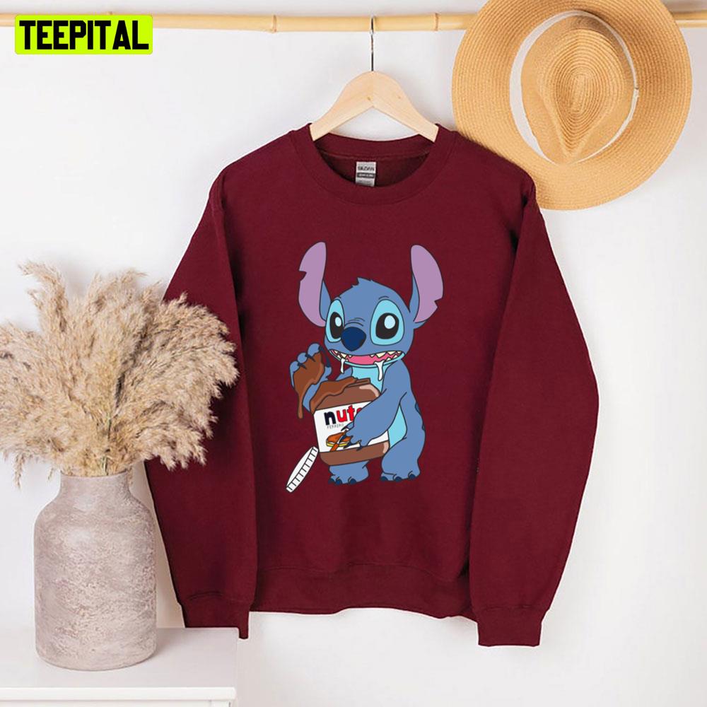 Stitch Discreetly Eating Nutella Unisex Sweatshirt Stitch Discreetly Eating Nutella Unisex Sweatshirt