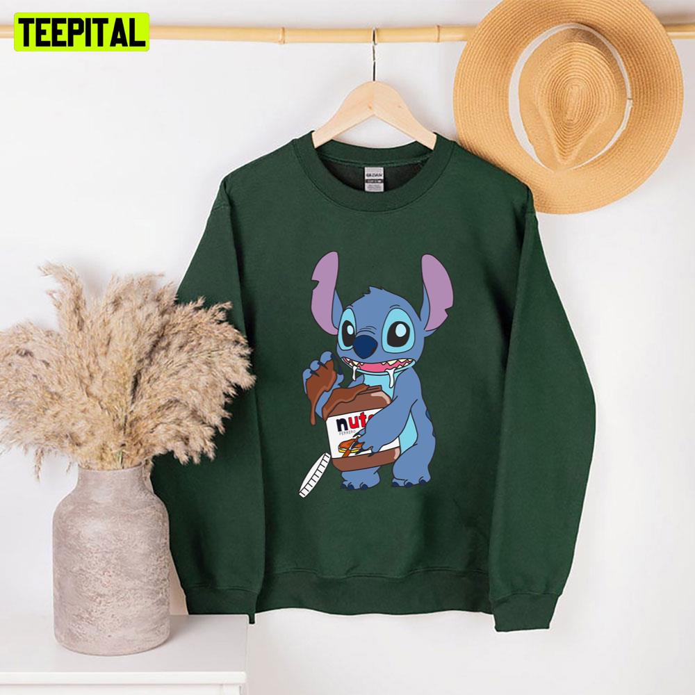 Stitch Discreetly Eating Nutella Unisex Sweatshirt Stitch Discreetly Eating Nutella Unisex Sweatshirt
