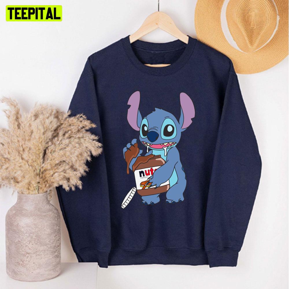 Stitch Discreetly Eating Nutella Unisex Sweatshirt Stitch Discreetly Eating Nutella Unisex Sweatshirt