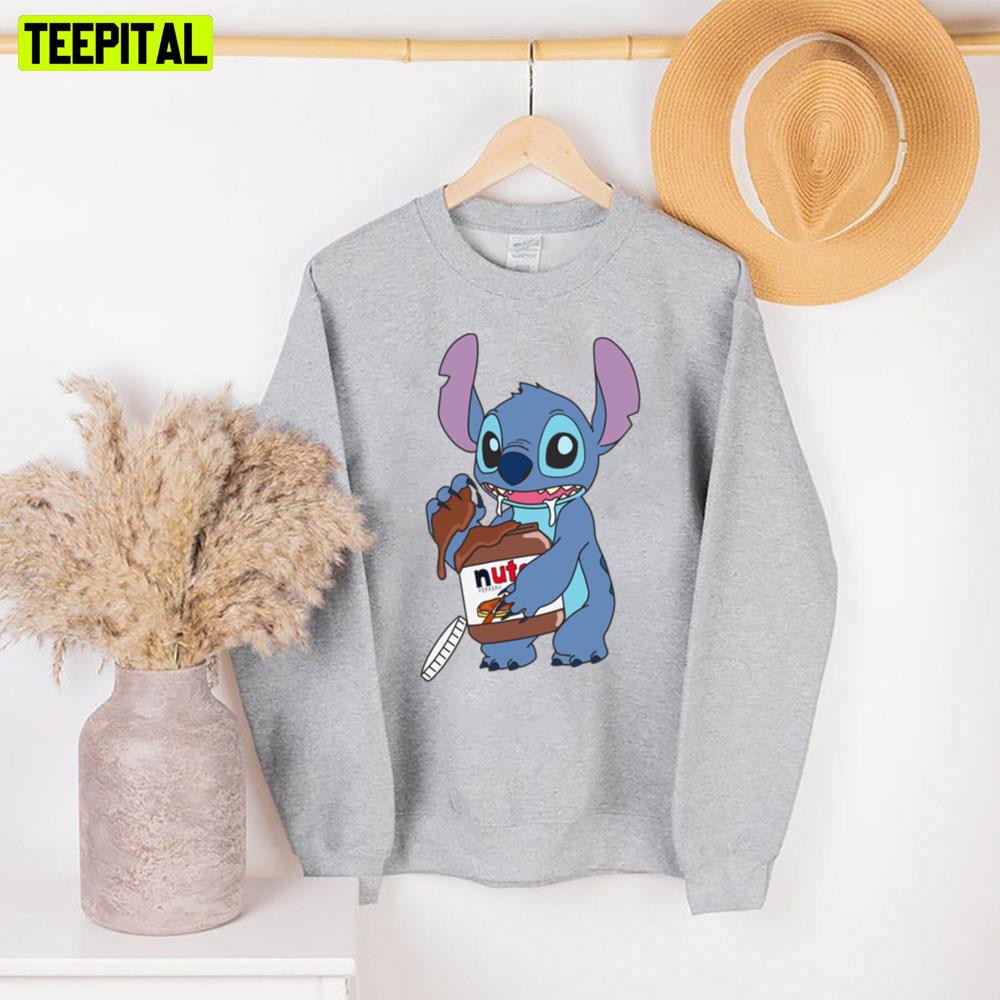 Stitch Discreetly Eating Nutella Unisex Sweatshirt Stitch Discreetly Eating Nutella Unisex Sweatshirt