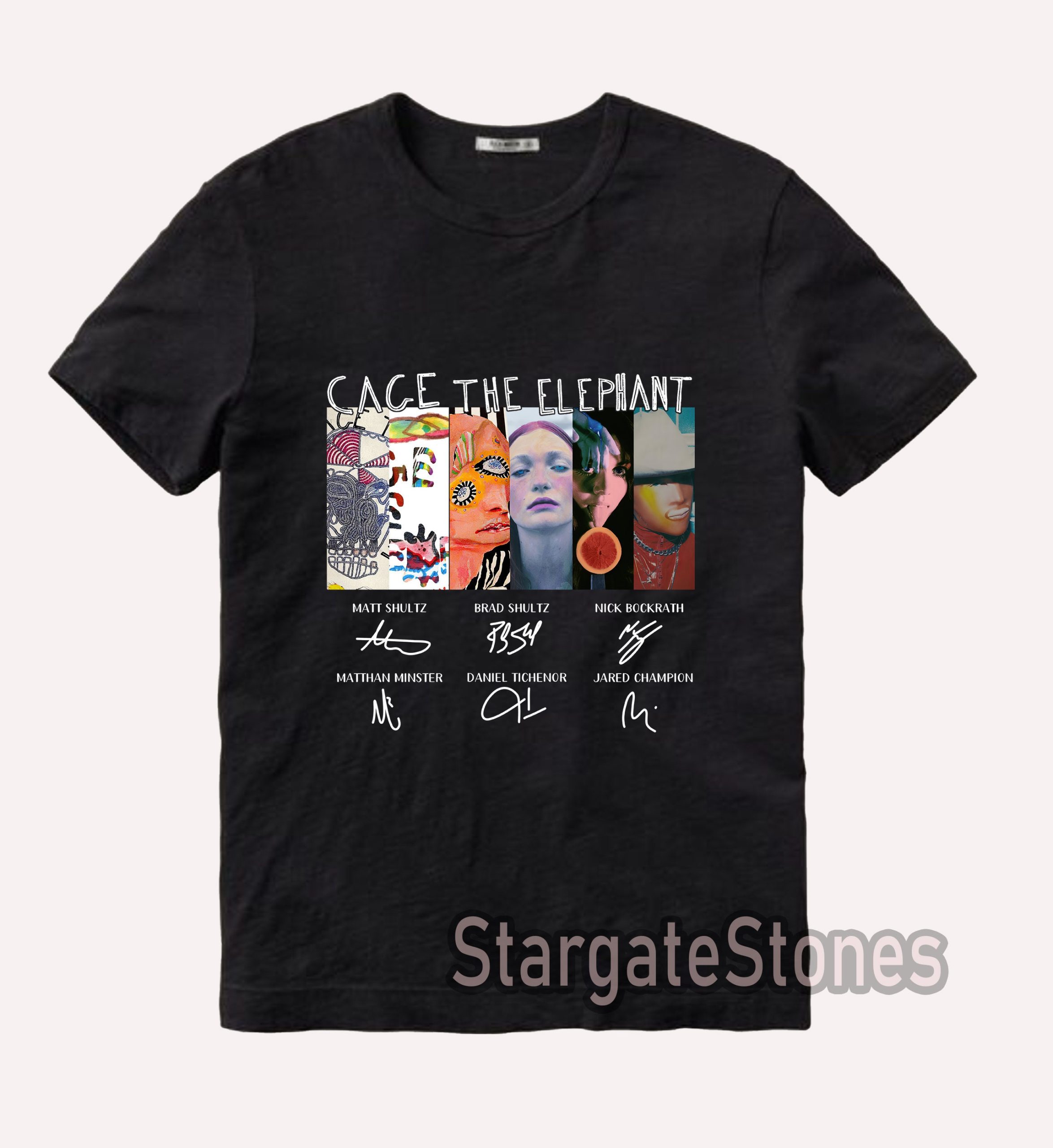 The Elephant Signatures Cage Melophobia Graphic Unisex T-Shirt The Elephant Signatures Cage Melophobia Graphic Unisex T-Shirt