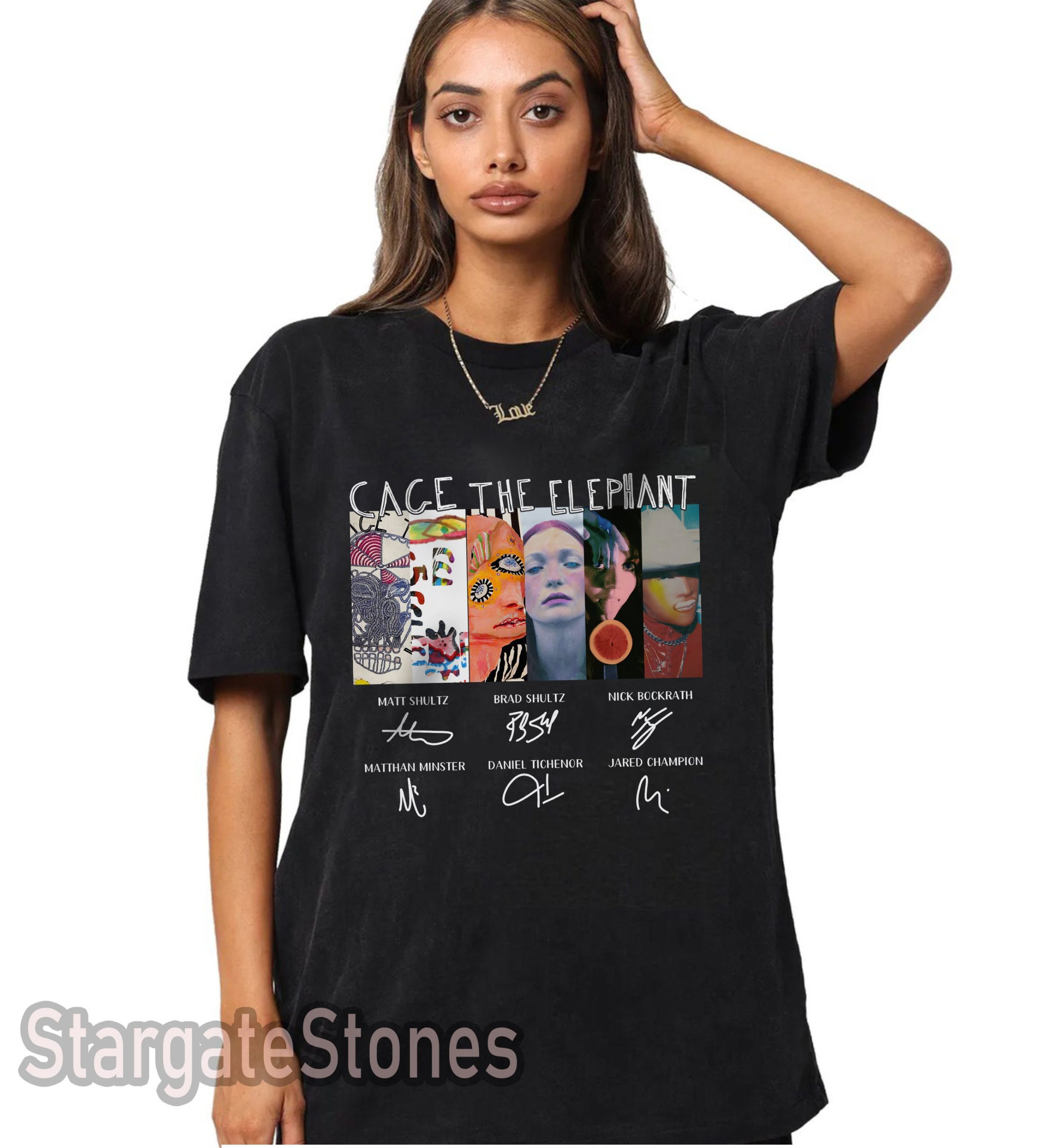 The Elephant Signatures Cage Melophobia Graphic Unisex T-Shirt The Elephant Signatures Cage Melophobia Graphic Unisex T-Shirt