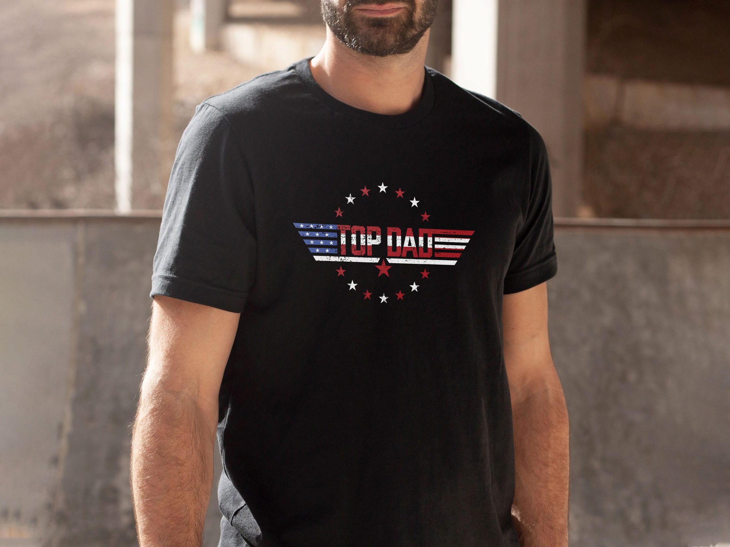 Top Dad 4th July Dad American Flag Top Gun Style Father's Day Unisex Shirt Top Dad 4th July Dad American Flag Top Gun Style Father's Day Unisex Shirt