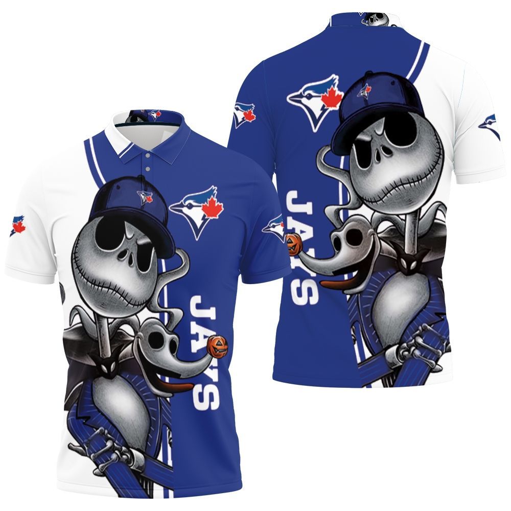 Toronto Blue Jays Jack Skellington And Zero Polo Shirt All Over Print Shirt 3d T-shirt Toronto Blue Jays Jack Skellington And Zero Polo Shirt All Over Print Shirt 3d T-shirt