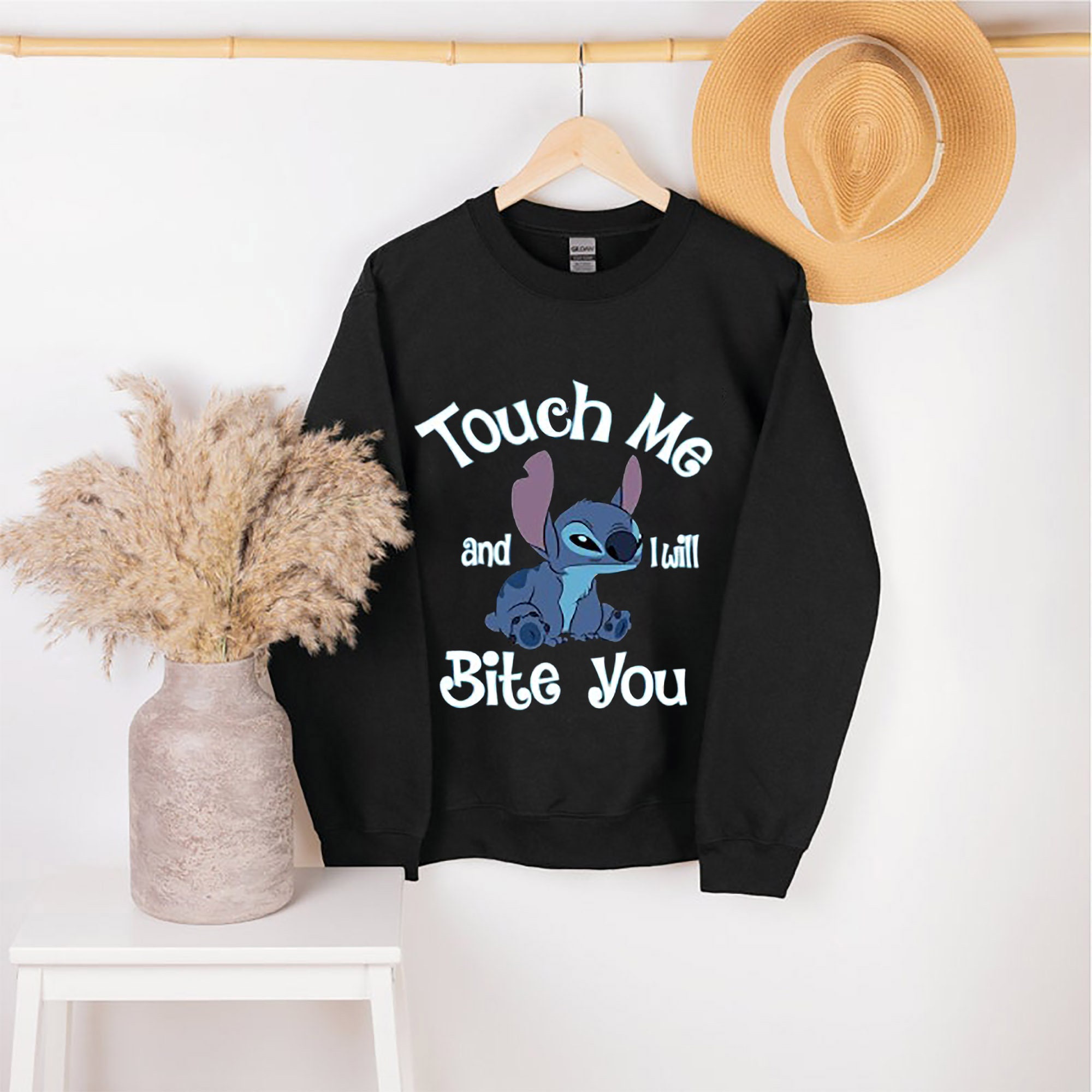 Touch Me And I Will Bite You Stitch Disney Stitch Unisex Sweatshirt Touch Me And I Will Bite You Stitch Disney Stitch Unisex Sweatshirt