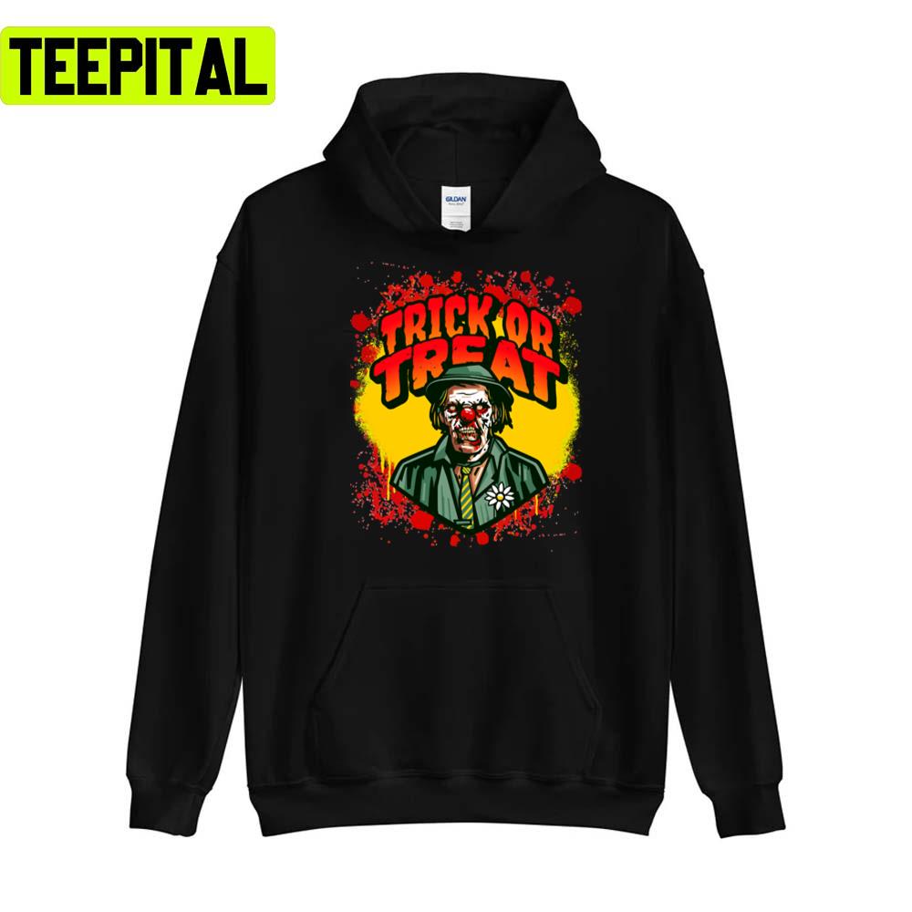 Trick Or Treat Halloween Zombie Scary Clown Bloody Monster Horror Joker Unisex T-Shirt Trick Or Treat Halloween Zombie Scary Clown Bloody Monster Horror Joker Unisex T-Shirt