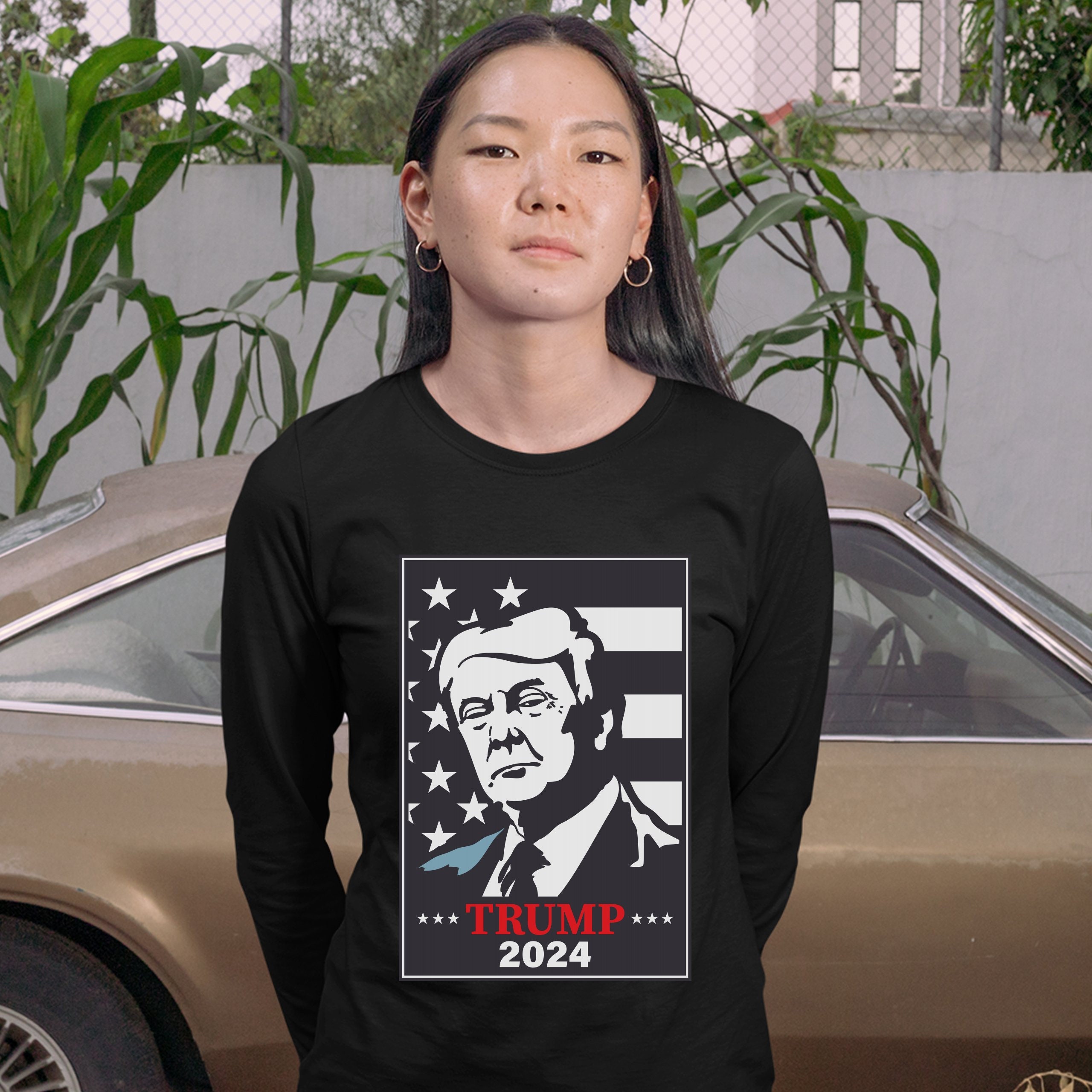 Trump 2024 Women's Keep America Great Reelect Donald Trump Loong Sleeve Shirt Trump 2024 Women's Keep America Great Reelect Donald Trump Loong Sleeve Shirt