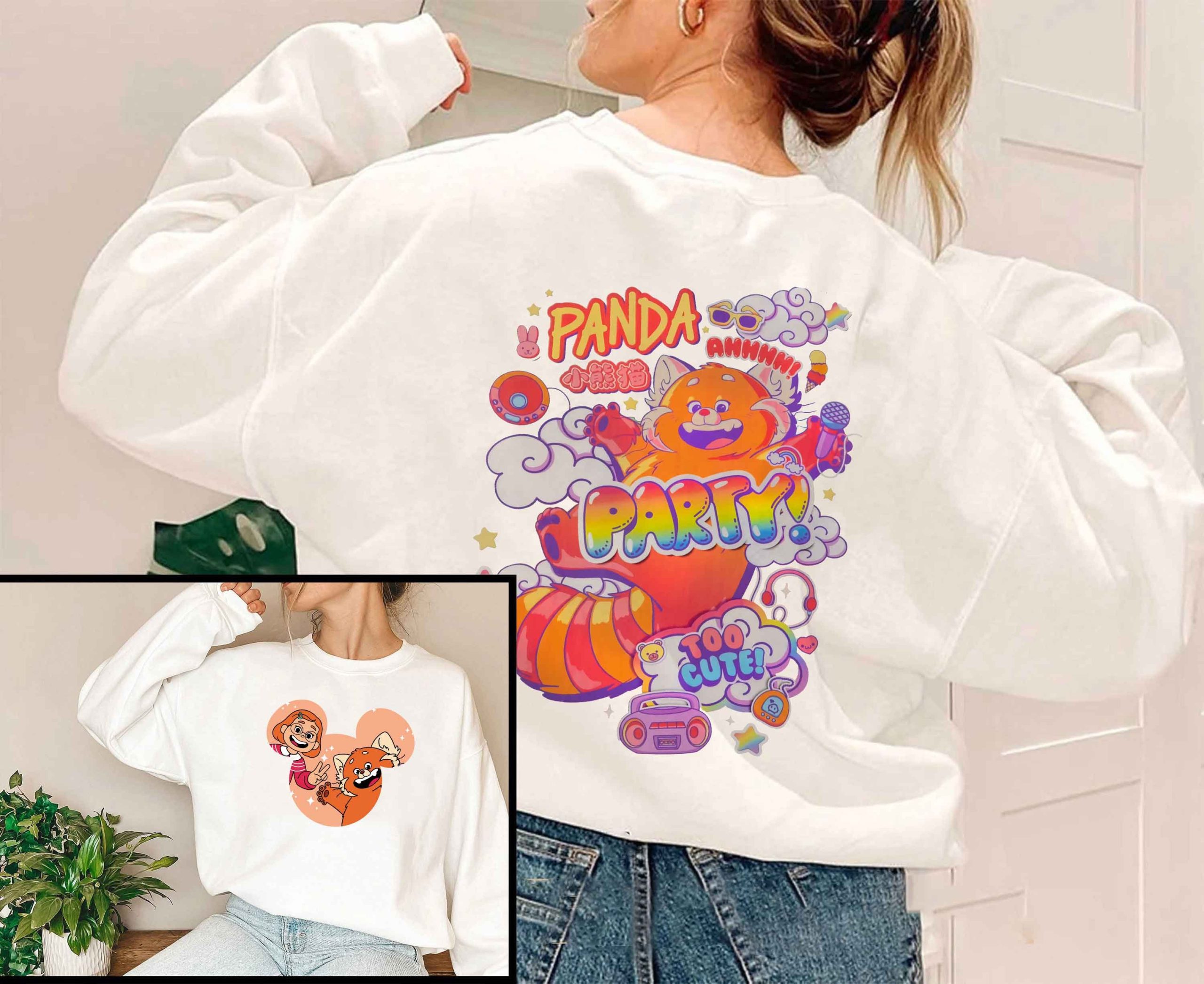 Turning Red Red Panda Party Disney Unisex Sweatshirt Turning Red Red Panda Party Disney Unisex Sweatshirt