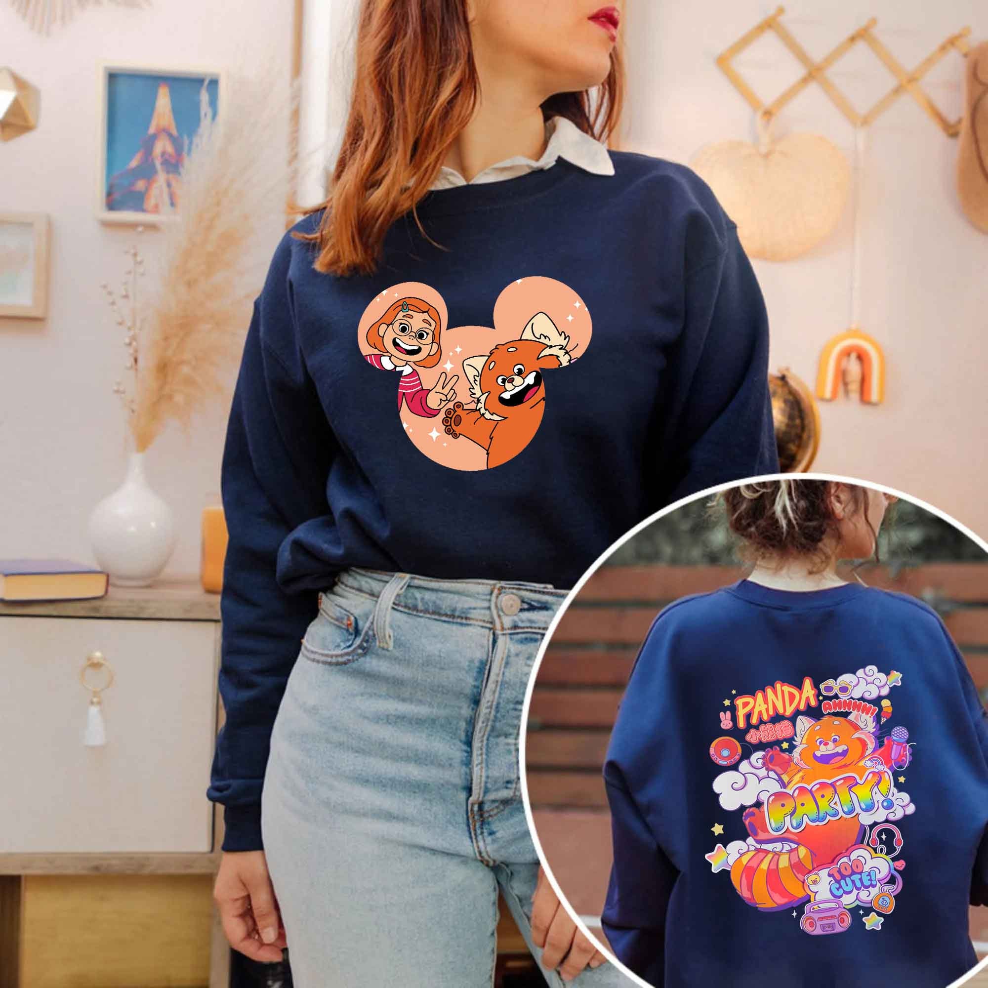 Turning Red Red Panda Party Disney Unisex Sweatshirt Turning Red Red Panda Party Disney Unisex Sweatshirt