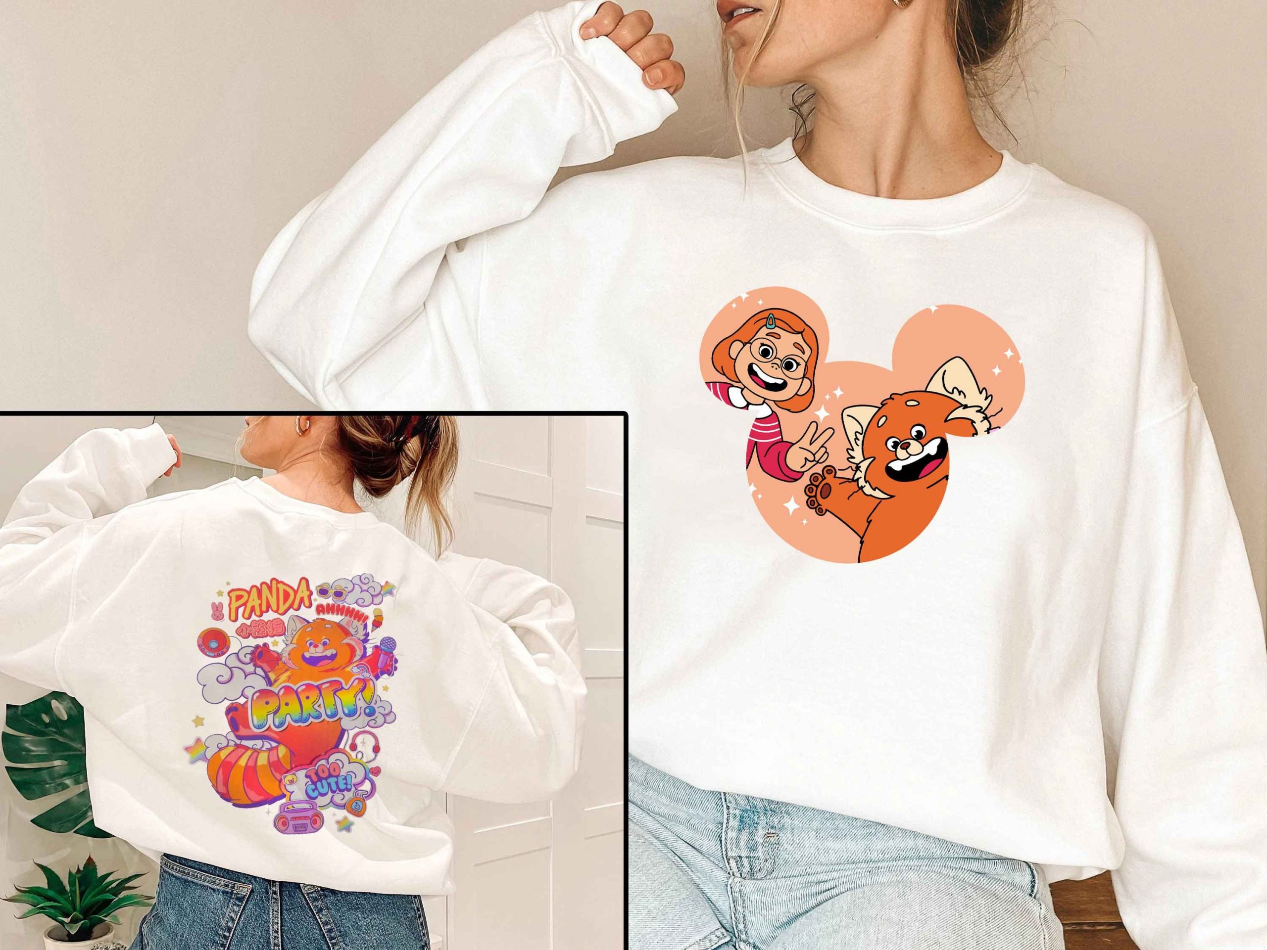Turning Red Red Panda Party Disney Unisex Sweatshirt Turning Red Red Panda Party Disney Unisex Sweatshirt