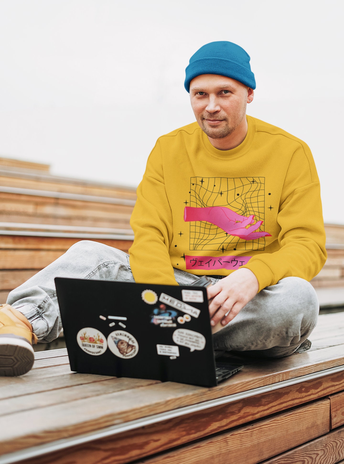 Vaporwave Japanese Kanji Art Unisex Sweatshirt Vaporwave Japanese Kanji Art Unisex Sweatshirt