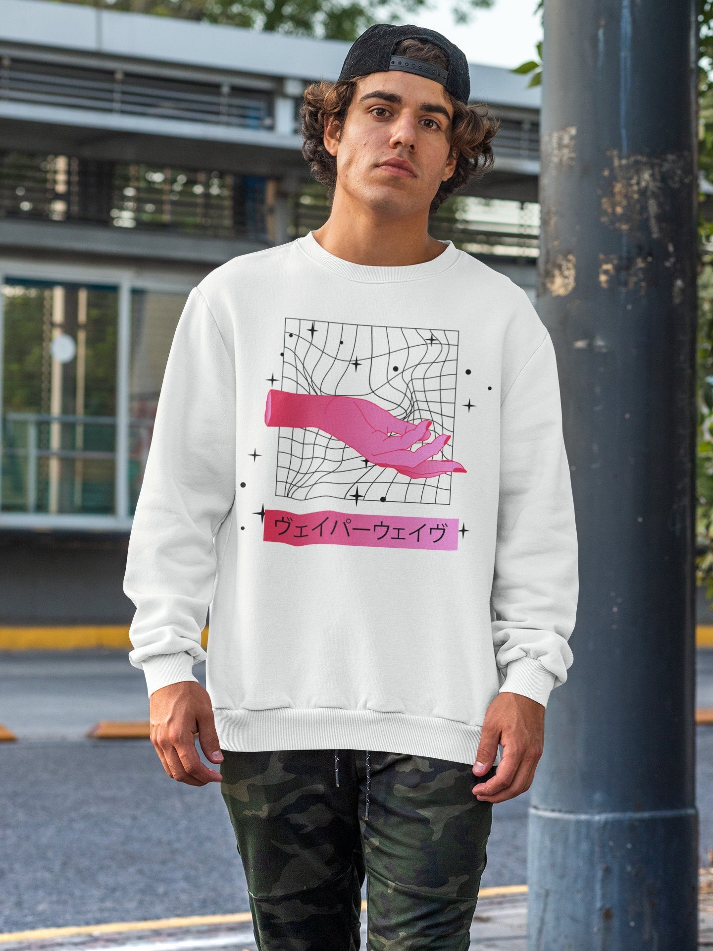 Vaporwave Japanese Kanji Art Unisex Sweatshirt Vaporwave Japanese Kanji Art Unisex Sweatshirt
