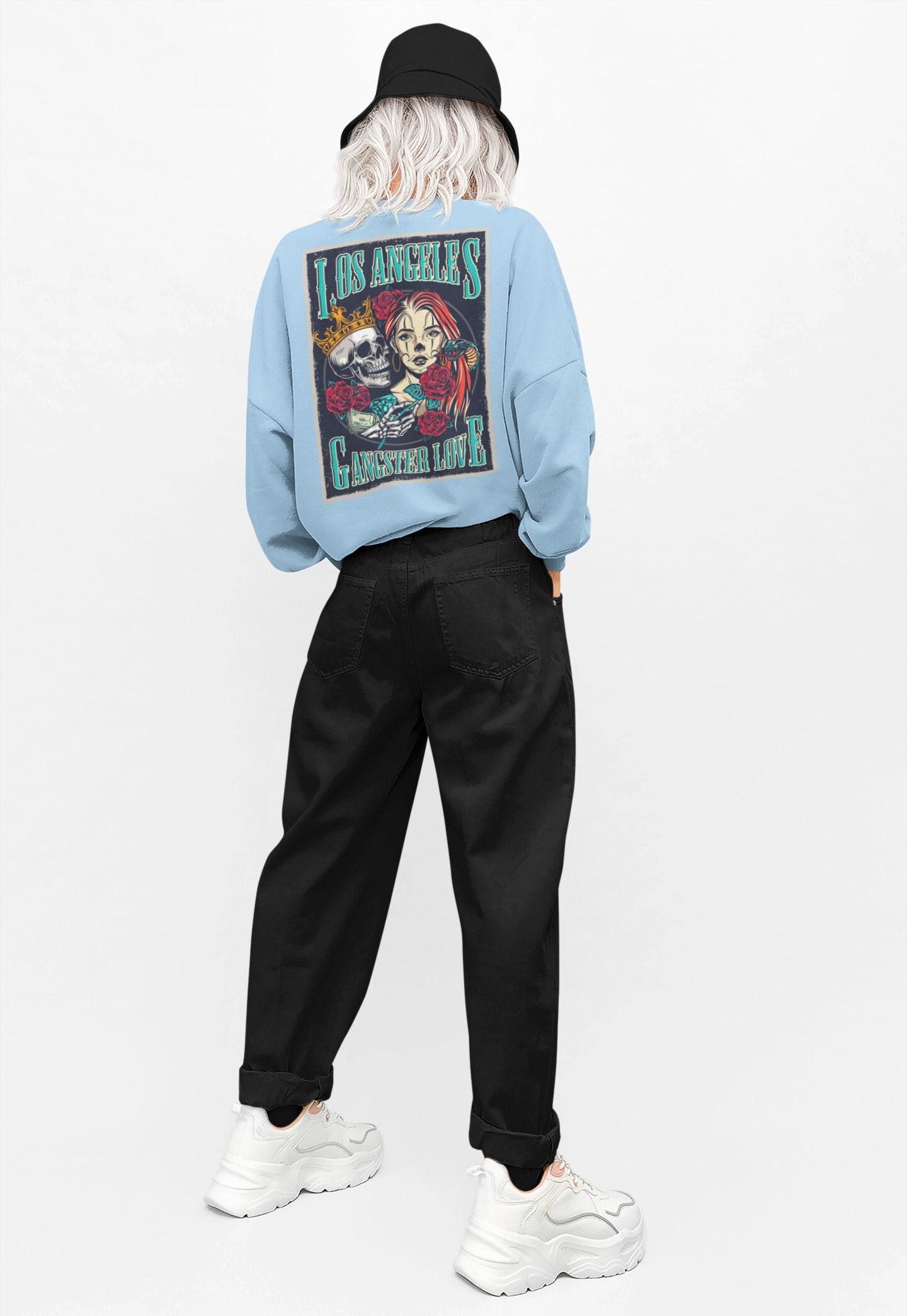 Vintage Art Los Angeles Ganster Love Unisex Sweatshirt Vintage Art Los Angeles Ganster Love Unisex Sweatshirt