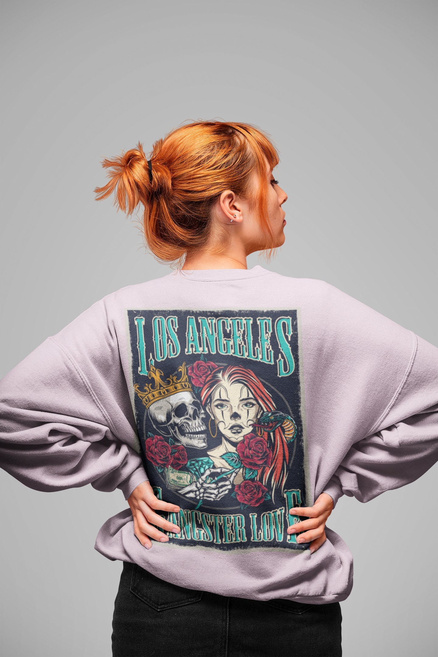 Vintage Art Los Angeles Ganster Love Unisex Sweatshirt Vintage Art Los Angeles Ganster Love Unisex Sweatshirt