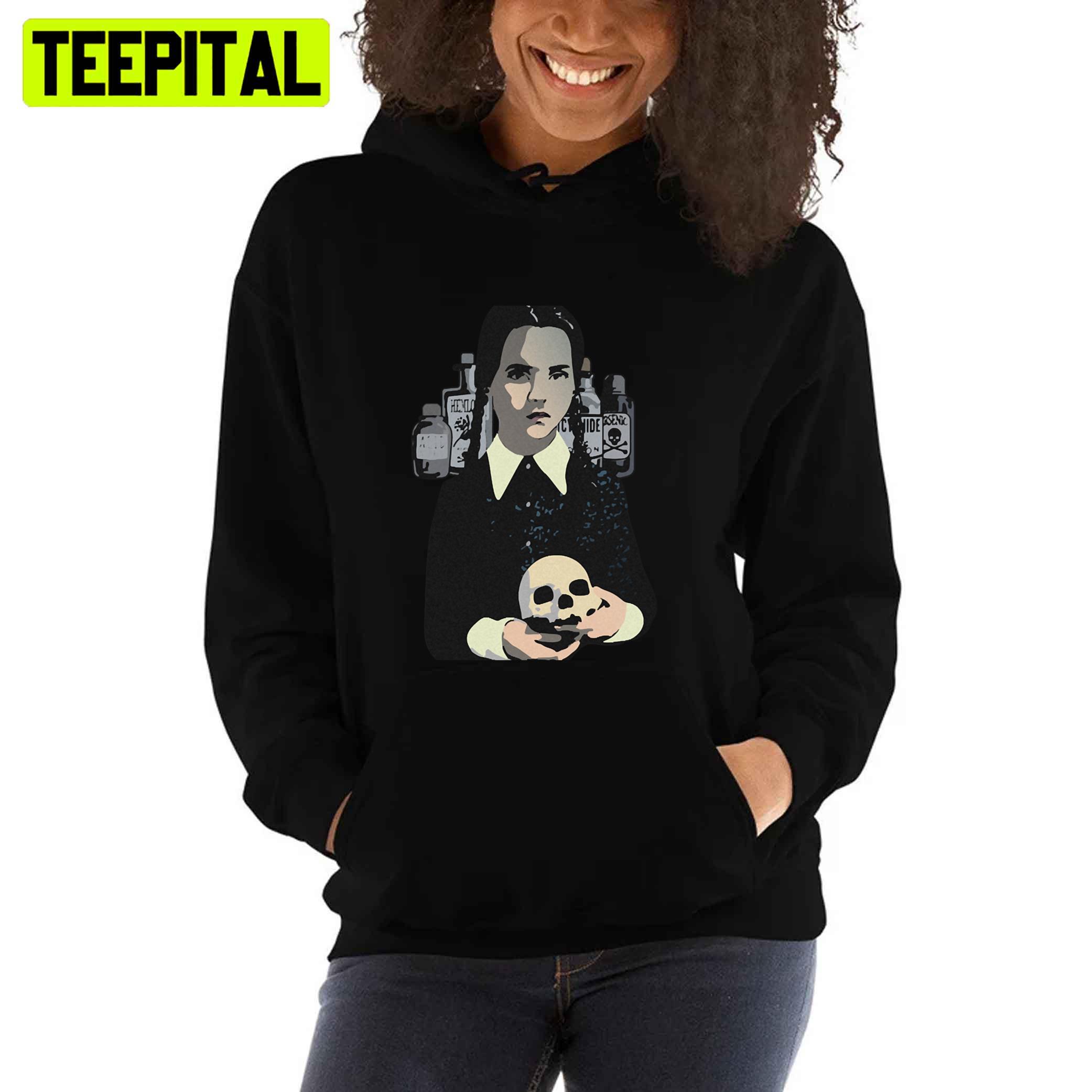 Vintage Skull And Wednesday Addams Unisex T-Shirt Vintage Skull And Wednesday Addams Unisex T-Shirt
