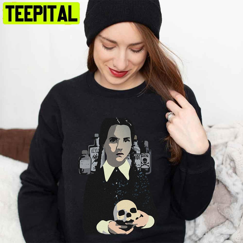 Vintage Skull And Wednesday Addams Unisex T-Shirt Vintage Skull And Wednesday Addams Unisex T-Shirt