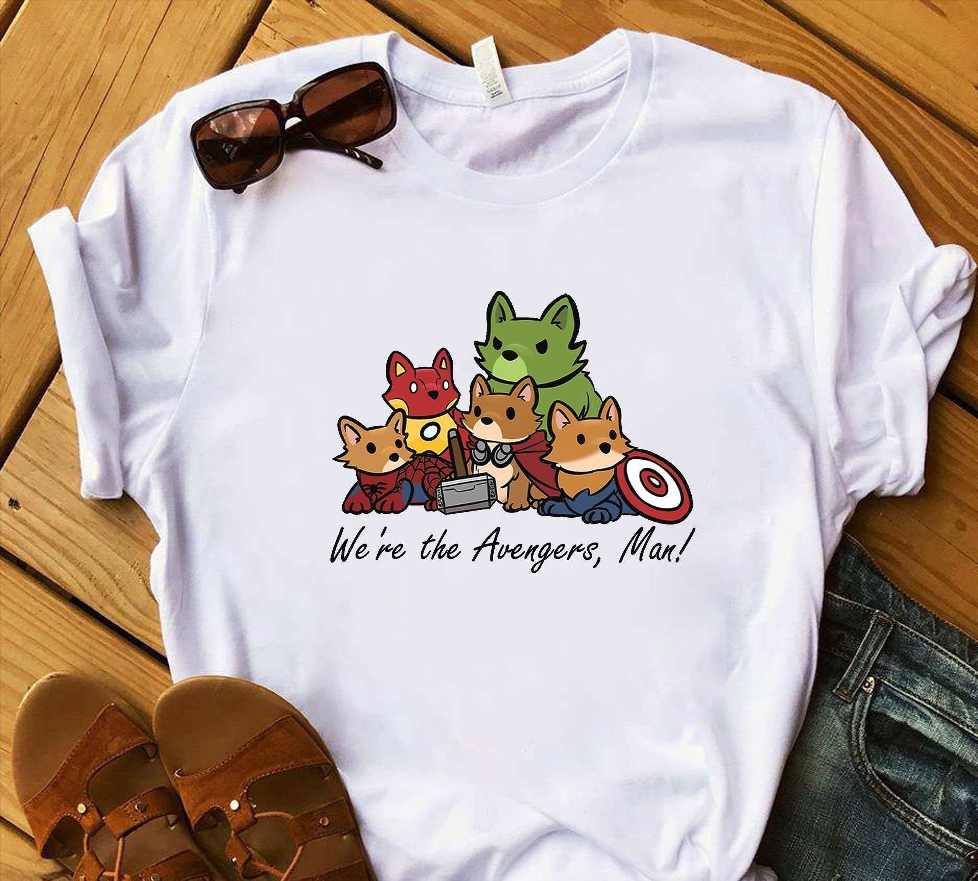 We're The Avengers Man Corgi Avengers Unisex T-Shirt We're The Avengers Man Corgi Avengers Unisex T-Shirt