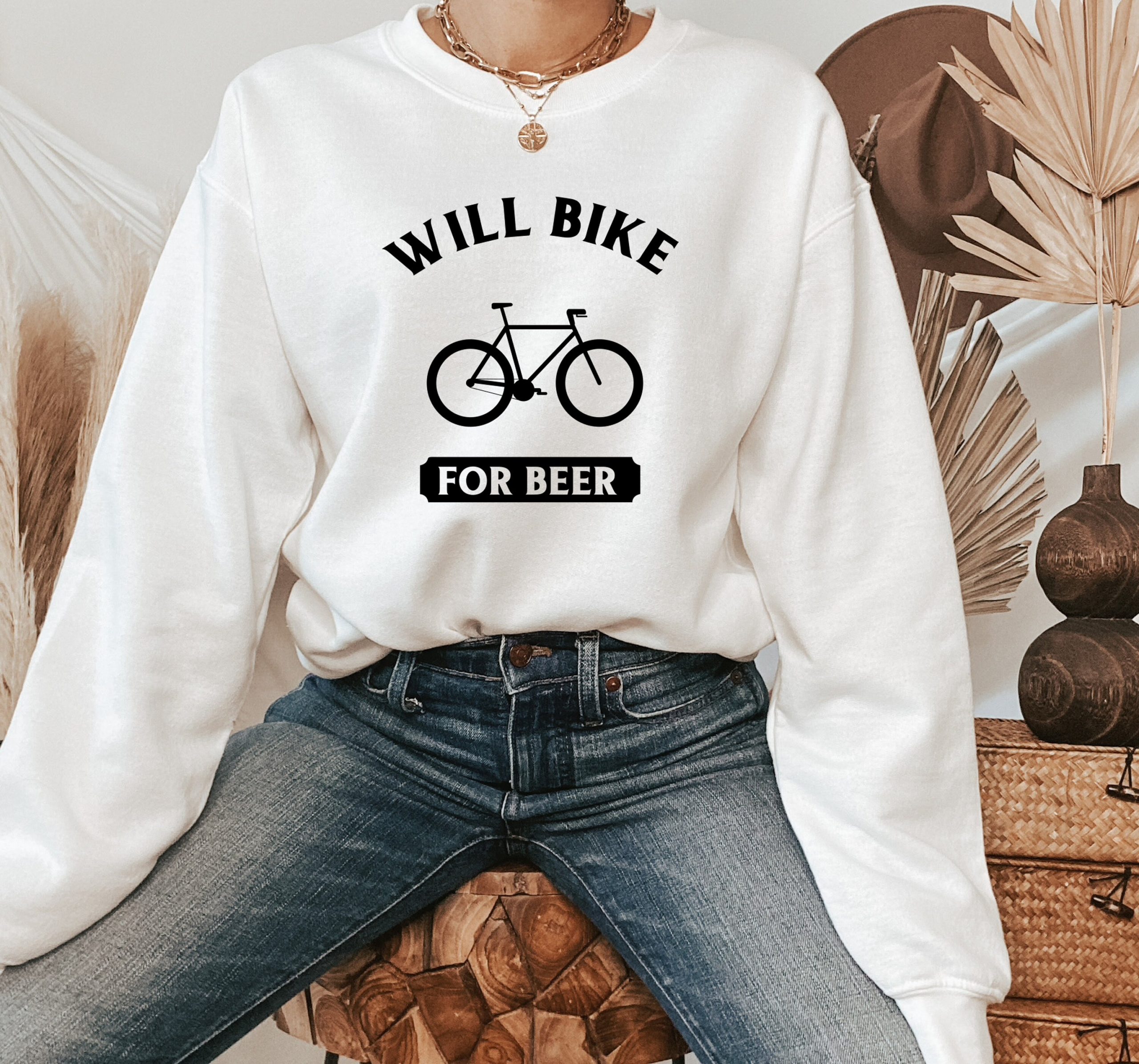 Will Bike For Beer Unisex Sweatshirt Will Bike For Beer Unisex Sweatshirt