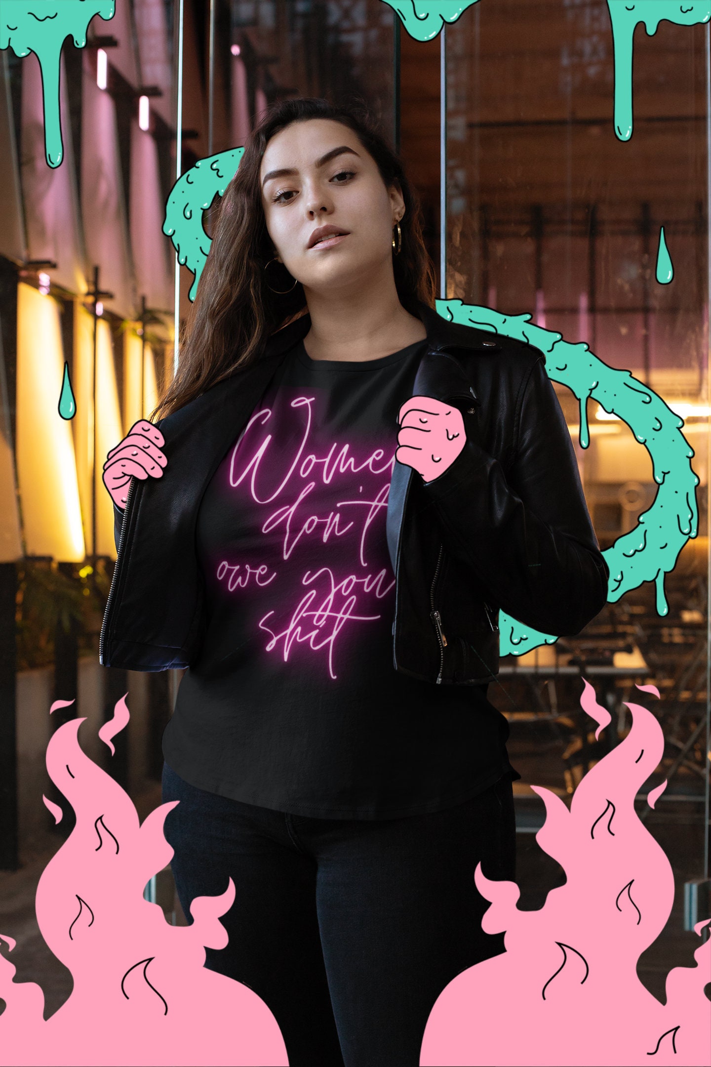 Women Don't Owe You Neon Art Unisex T-Shirt Women Don't Owe You Neon Art Unisex T-Shirt