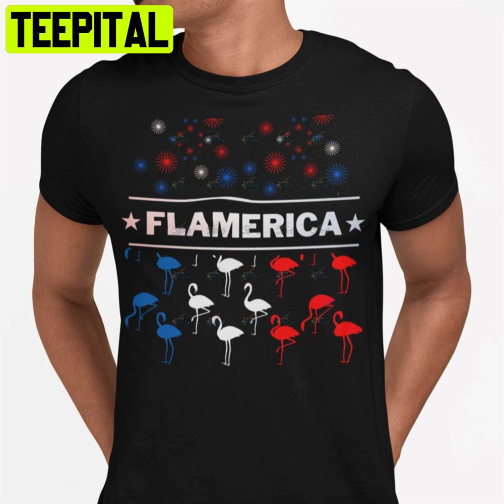 4th Of July Flamingo Unisex T-Shirt 4th Of July Flamingo Unisex T-Shirt