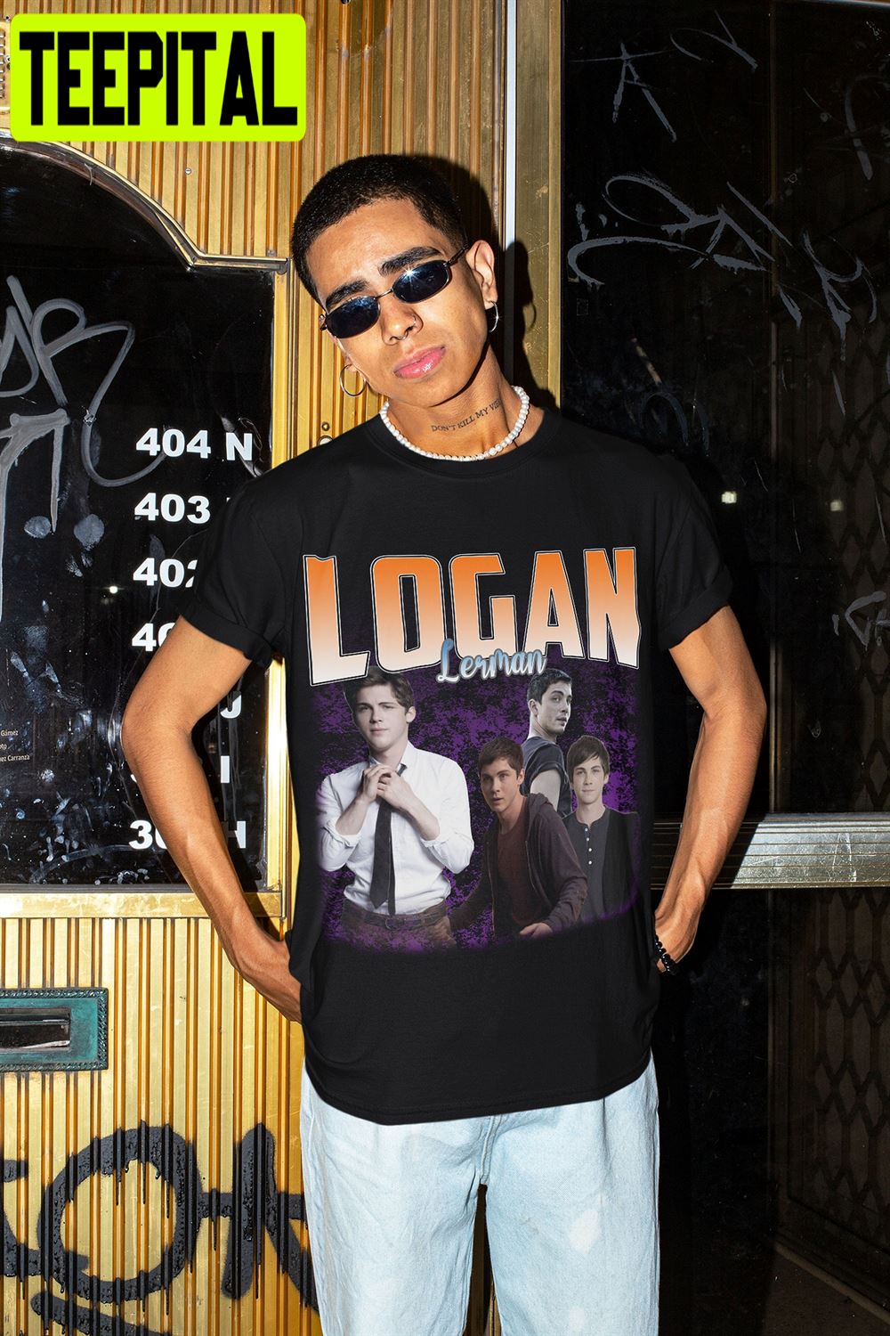 90's Vintage Art Logan Lerman Unisex T-Shirt 90's Vintage Art Logan Lerman Unisex T-Shirt