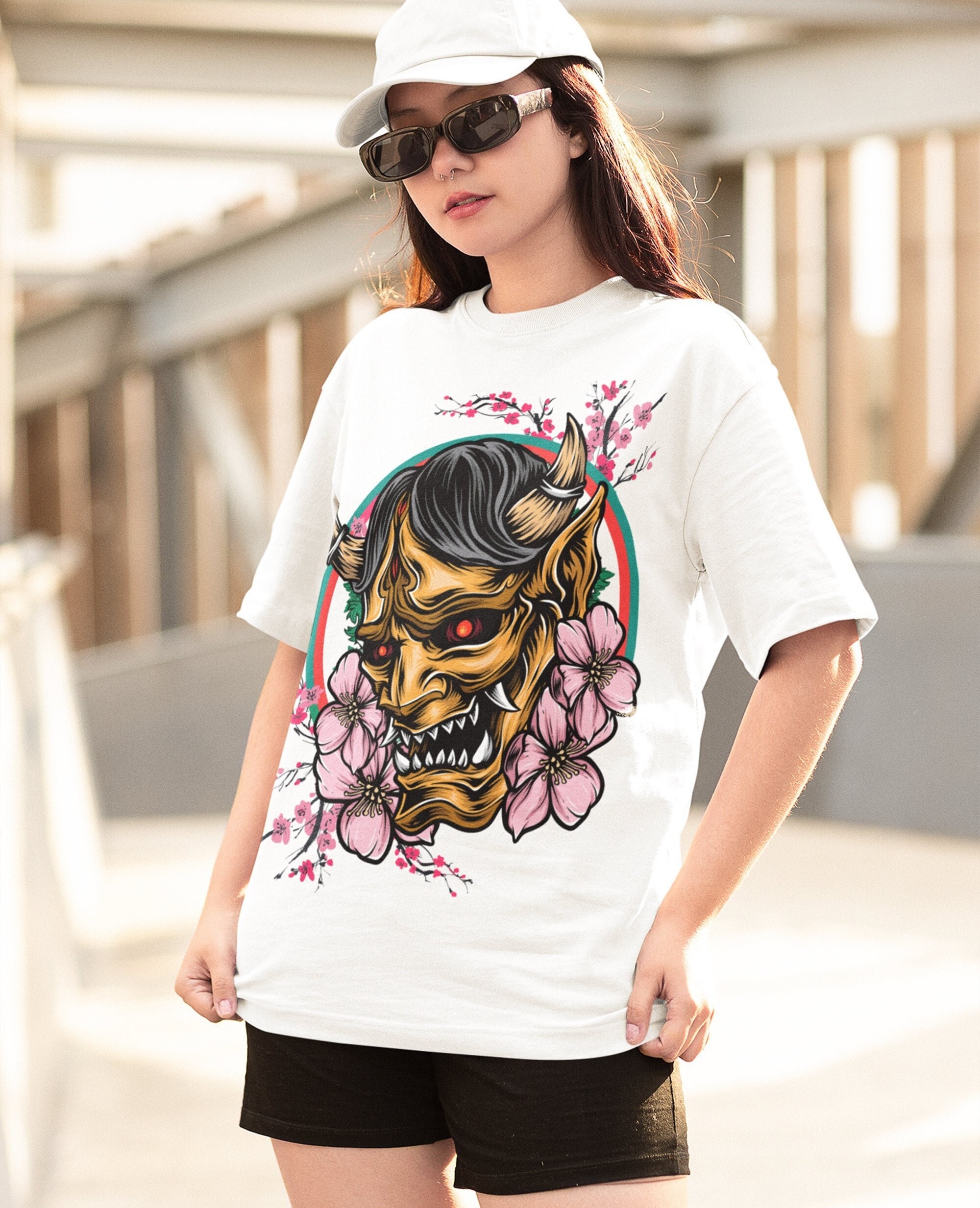 Aesthetic Illustration Oni Japanese Urban Unisex T-Shirt Aesthetic Illustration Oni Japanese Urban Unisex T-Shirt