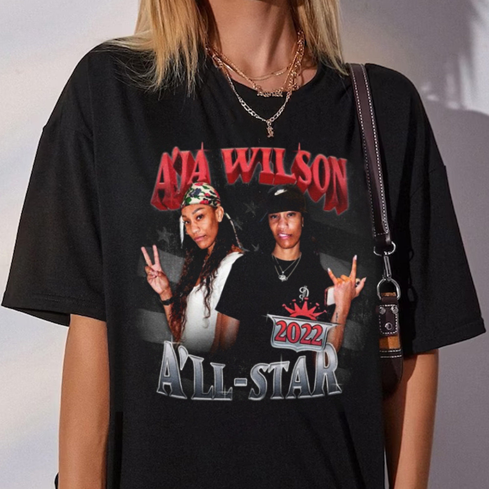 Aja Wilson Aja Wilson Bootleg 90s Style Unisex T-Shirt Aja Wilson Aja Wilson Bootleg 90s Style Unisex T-Shirt