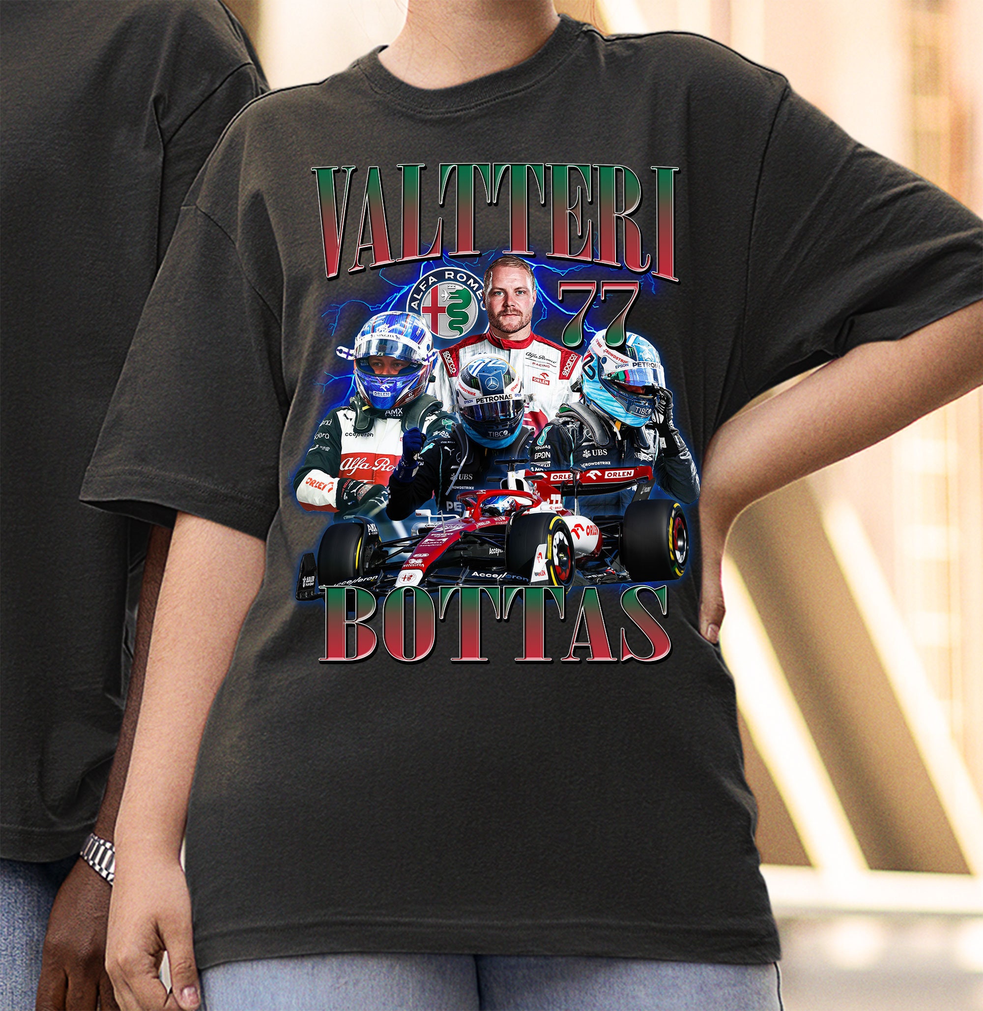 Alfa Romeo Valtteri Bottas 77 Driver Championship Nascar Racing Formula 1 F1 Shirt Alfa Romeo Valtteri Bottas 77 Driver Championship Nascar Racing Formula 1 F1 Shirt