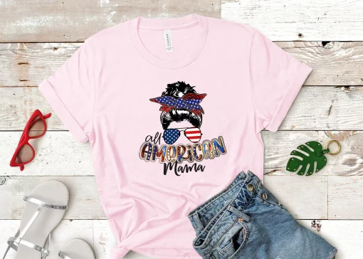 All American Mama Independence Day 4th Of July Unisex T-Shirt