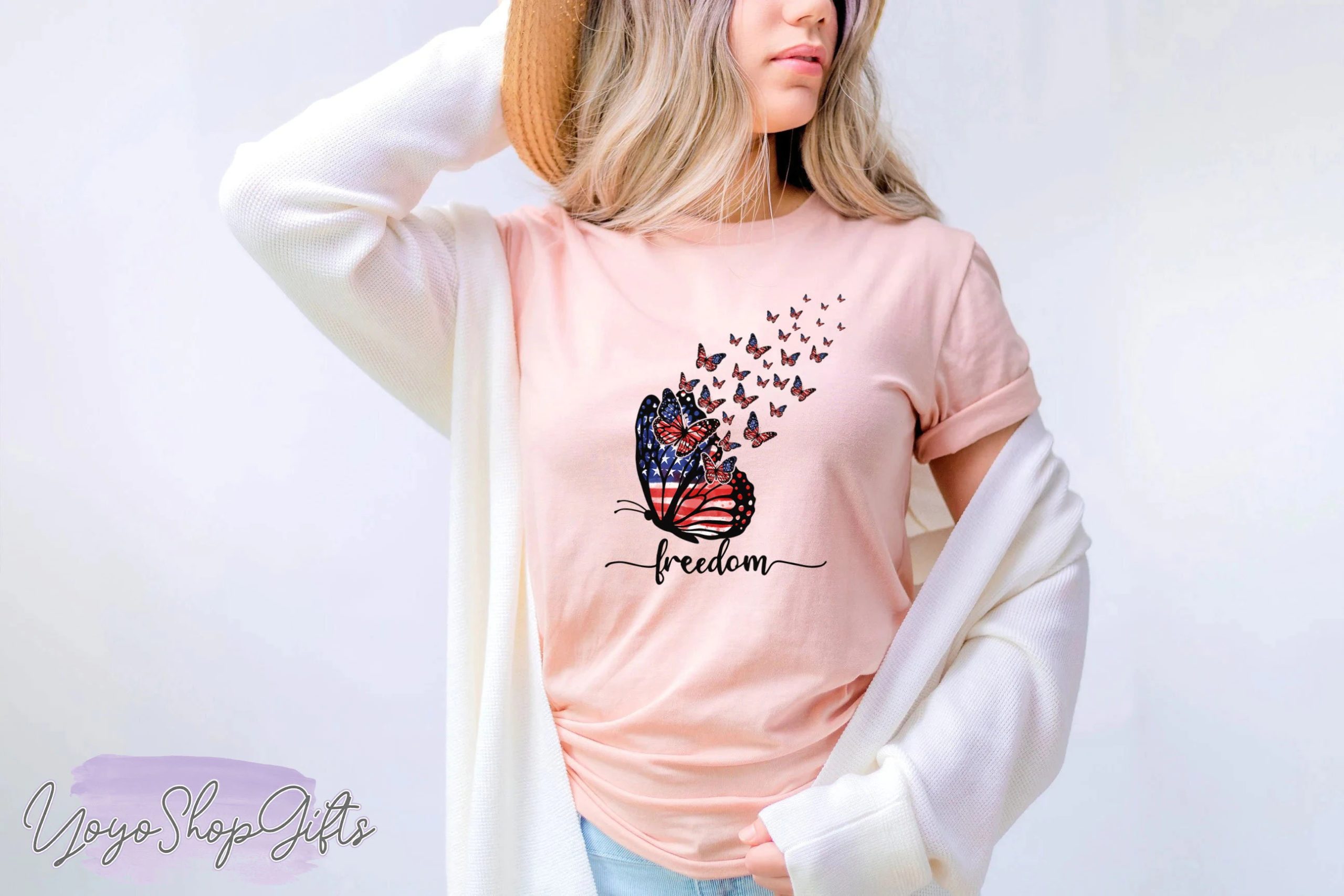America Freedom Butterfly 4th Of July Unisex T-Shirt America Freedom Butterfly 4th Of July Unisex T-Shirt