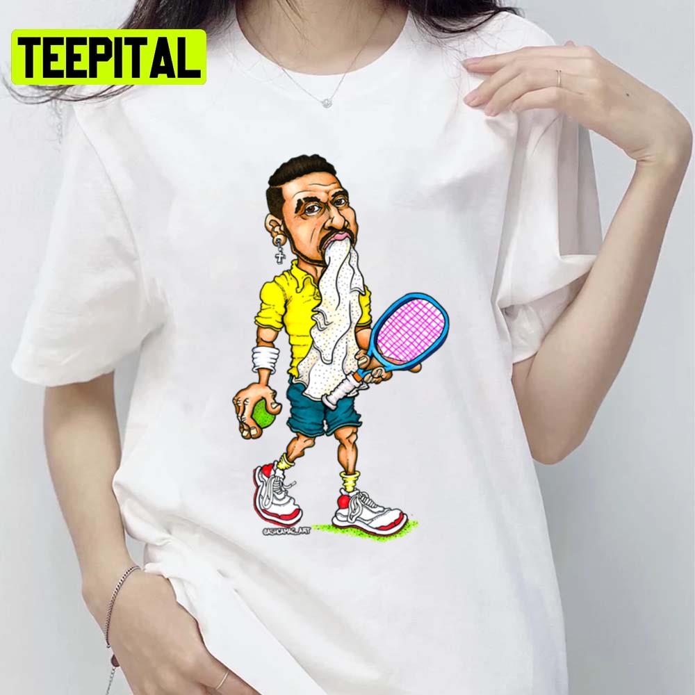 Animated Portrait Tennis Nick Kyrgios Unisex T-Shirt Animated Portrait Tennis Nick Kyrgios Unisex T-Shirt