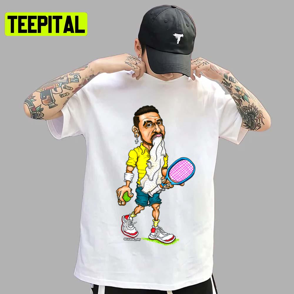 Animated Portrait Tennis Nick Kyrgios Unisex T-Shirt Animated Portrait Tennis Nick Kyrgios Unisex T-Shirt