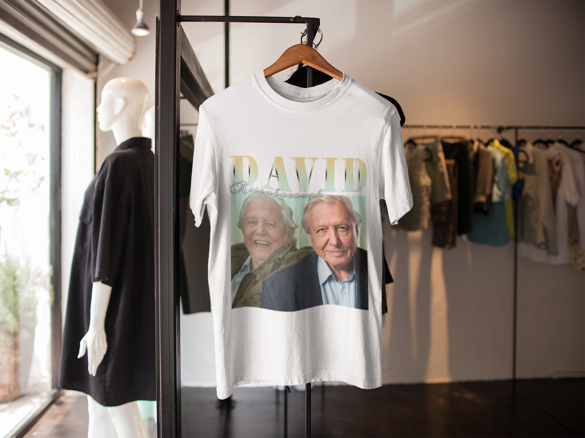 Art David Attenborough Retro Portrait Unisex T-Shirt Art David Attenborough Retro Portrait Unisex T-Shirt