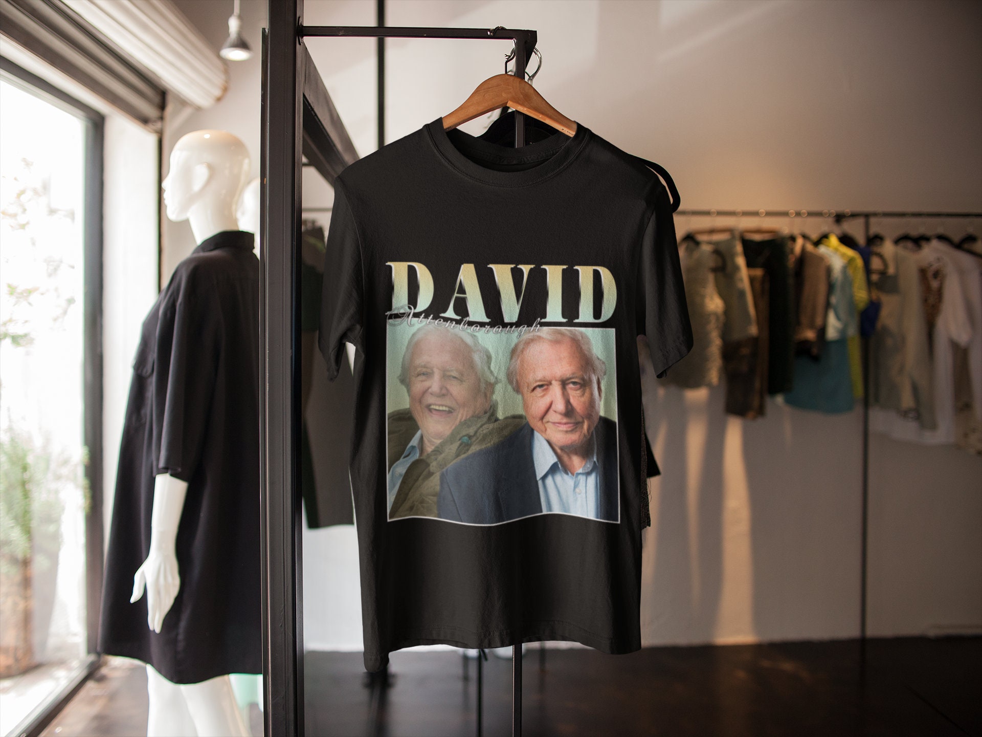 Art David Attenborough Retro Portrait Unisex T-Shirt Art David Attenborough Retro Portrait Unisex T-Shirt