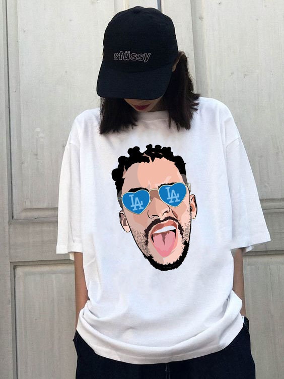 Bad Bunny Dodgers Baseball Player Meme Trending Unisex T-Shirt Bad Bunny Dodgers Baseball Player Meme Trending Unisex T-Shirt