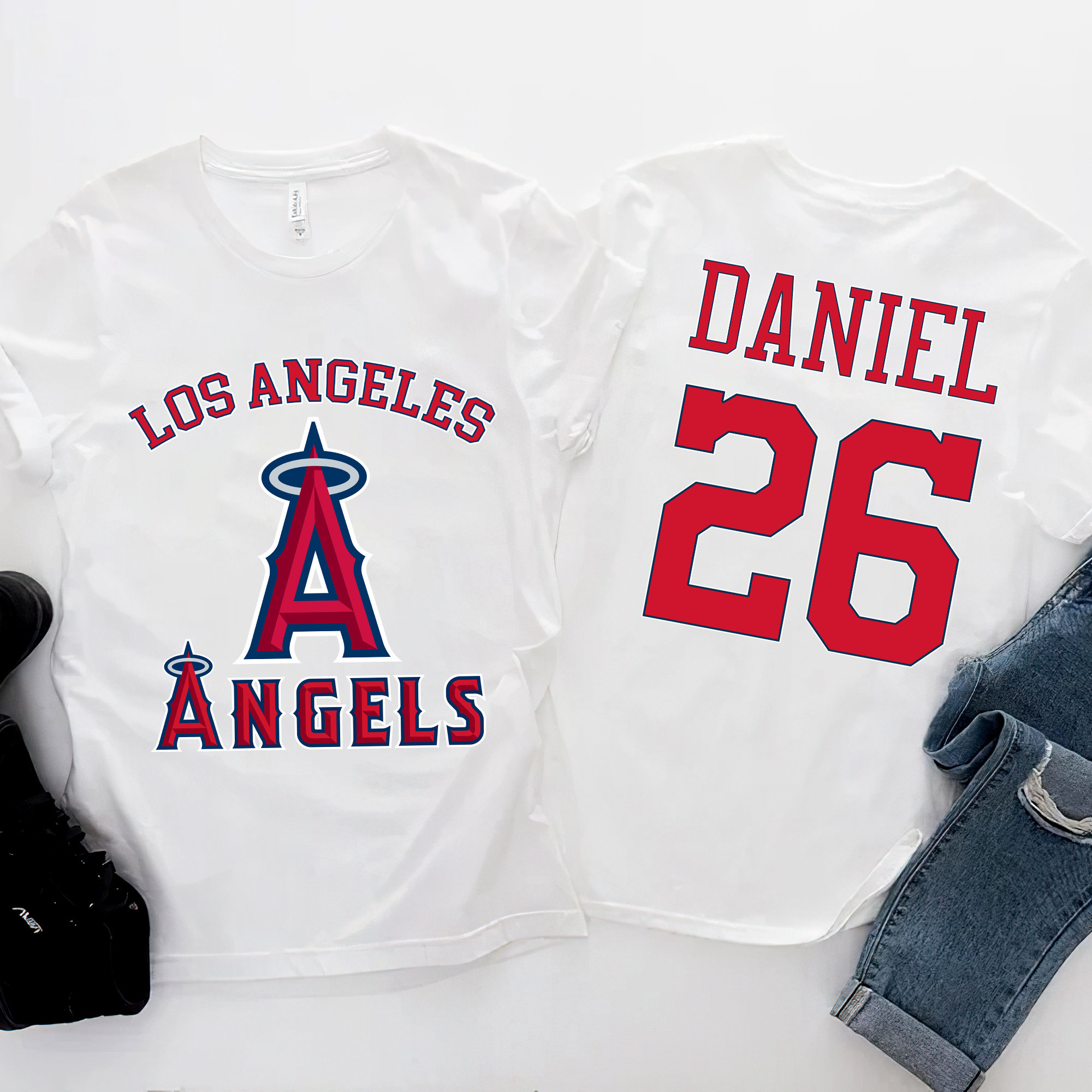 Baseball Mlb 2022 Customized Text Number Los Angeles Angels Unisex T-Shirt Baseball Mlb 2022 Customized Text Number Los Angeles Angels Unisex T-Shirt