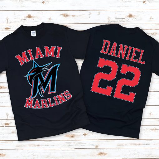 Baseball Mlb 2022 Miami Marlins Customized Text Number Unisex T-Shirt