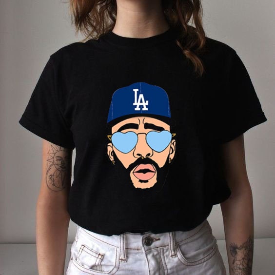 Baseball Player Bad Bunny Dodgers Meme Trending Unisex T-Shirt Baseball Player Bad Bunny Dodgers Meme Trending Unisex T-Shirt